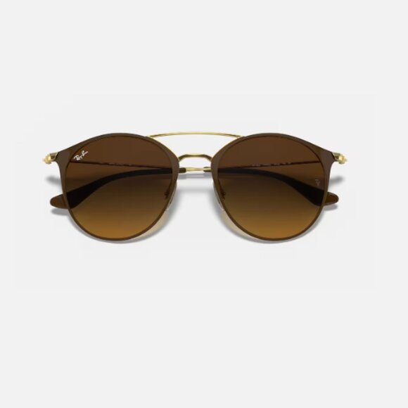 Ray Ban RB3546 Round Metal Frame Sunglasses - Brown Frame, Brown Gradient Lenses main image 5